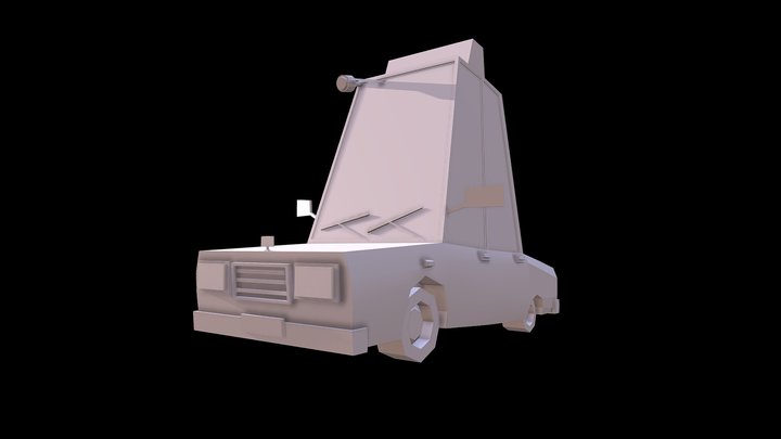 Low Poly Police Car 3D Model