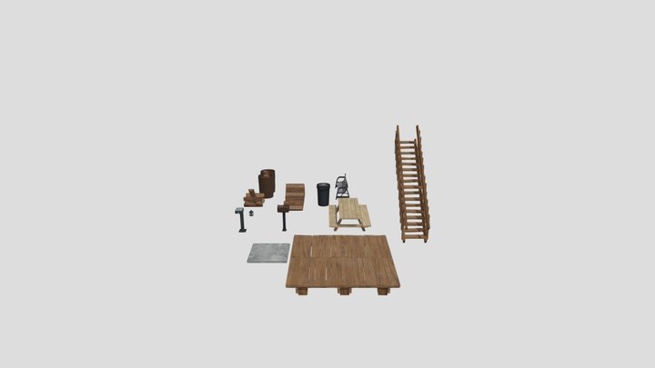 Park Prop Pack Low Quality 3D Model