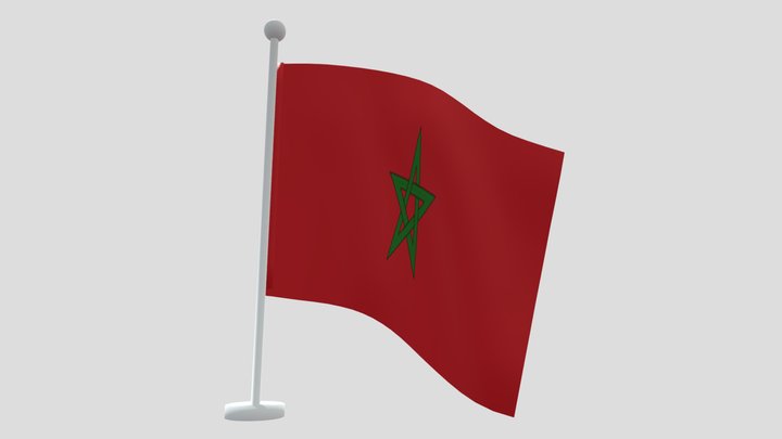 #Moroccan national flag 3D Model