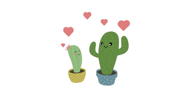 Cactus love – Modèle 3D gratuit STL