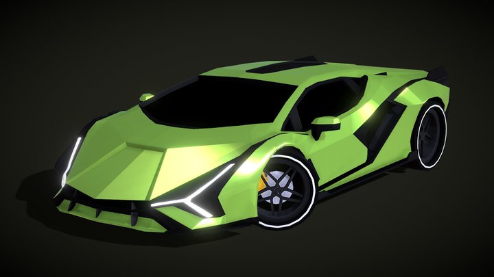 Low Poly Lamborghini Sián FKP 37 3D Model