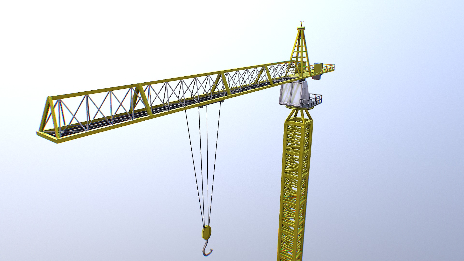 3D model Site crane - This is a 3D model of the Site crane. The 3D model is about a large yellow crane.