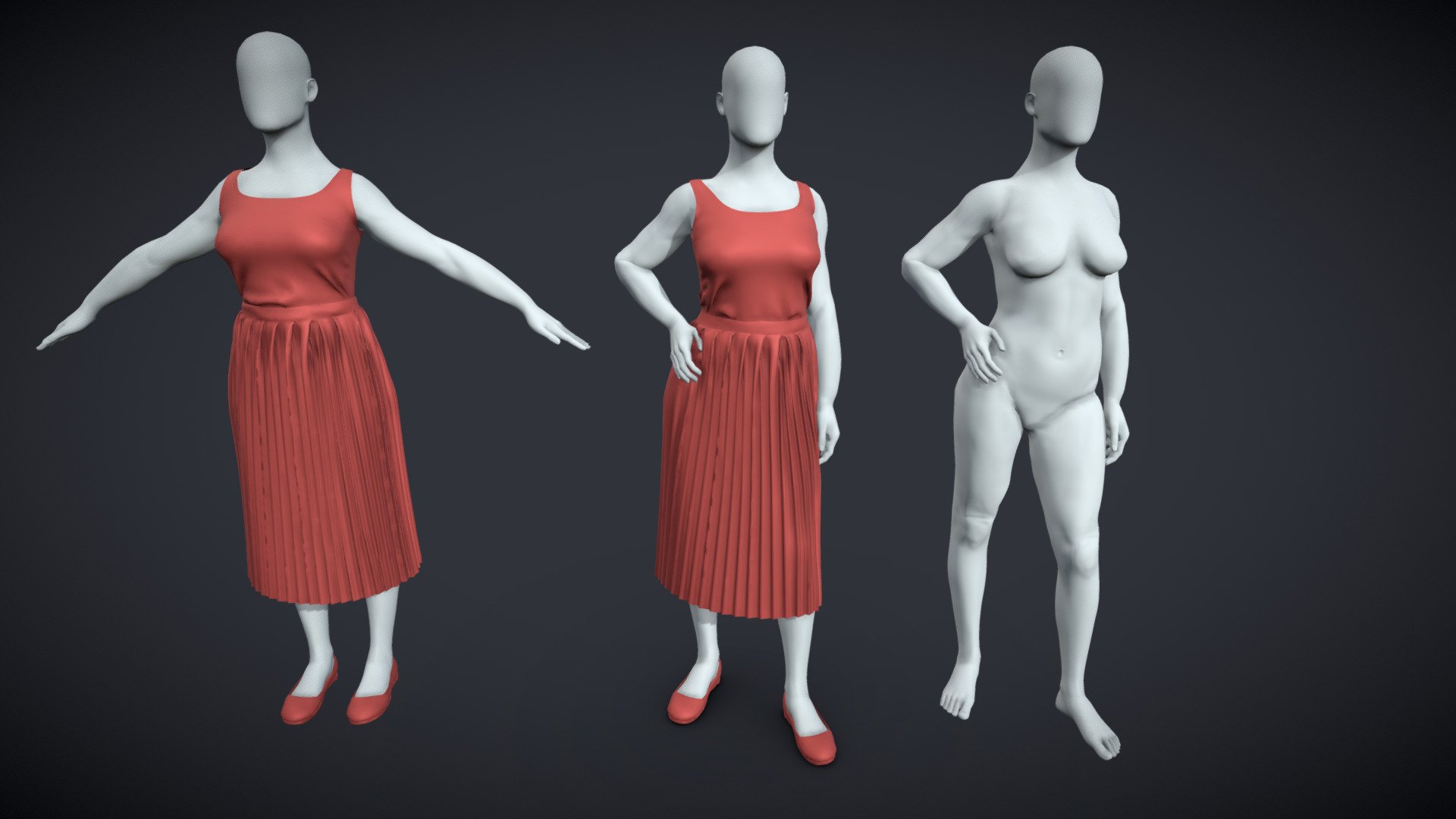 BlenderRig Female Mannequin for Sculpting - 02