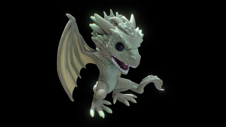 Rhaegal funko pop photoscaned 360 3D Model