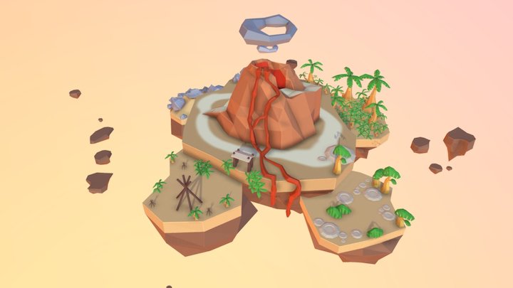 The Island low Poly 3D Model