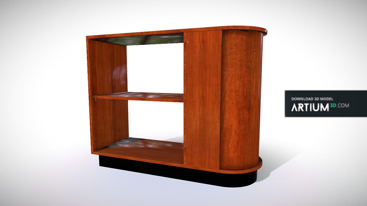 3D model Art Deco bar – France 1920 - This is a 3D model of the Art Deco bar – France 1920. The 3D model is about a wooden cabinet with a window.