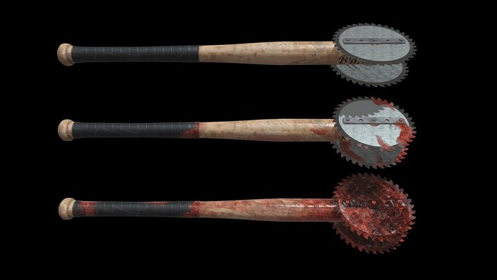 Saw Baseball Bat Weapon COLLECTION) 3D Model