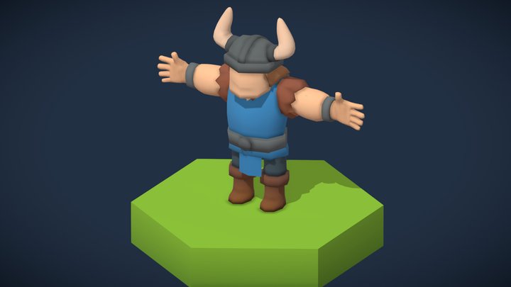 Casual Viking Character+auto armatures 3D Model
