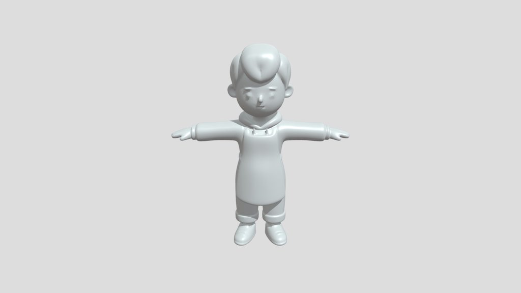 3D stylized male barista in T-pose