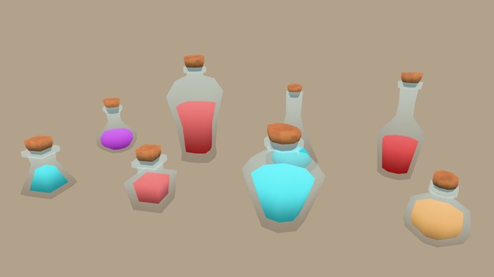 Low Poly Potions 3D Model