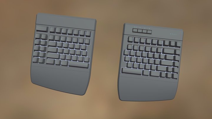 Freestyle Edge Split Gaming Keyboard 3D Model