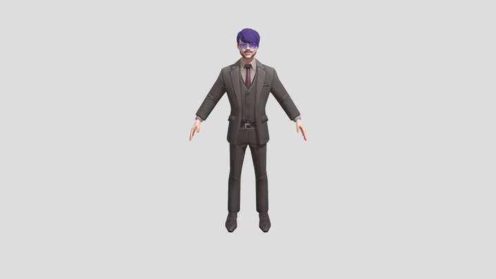 Full- Body_ Man_ With_ Hancy- Face 3D Model