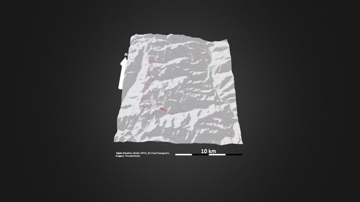南姐洛_等高地图 – Modelo 3D gratuito STL
