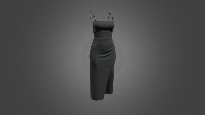 Black satin strapless corset waist dress