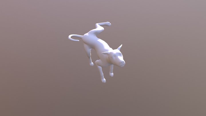 Peeing Dog Turned Into Stone 3D Model