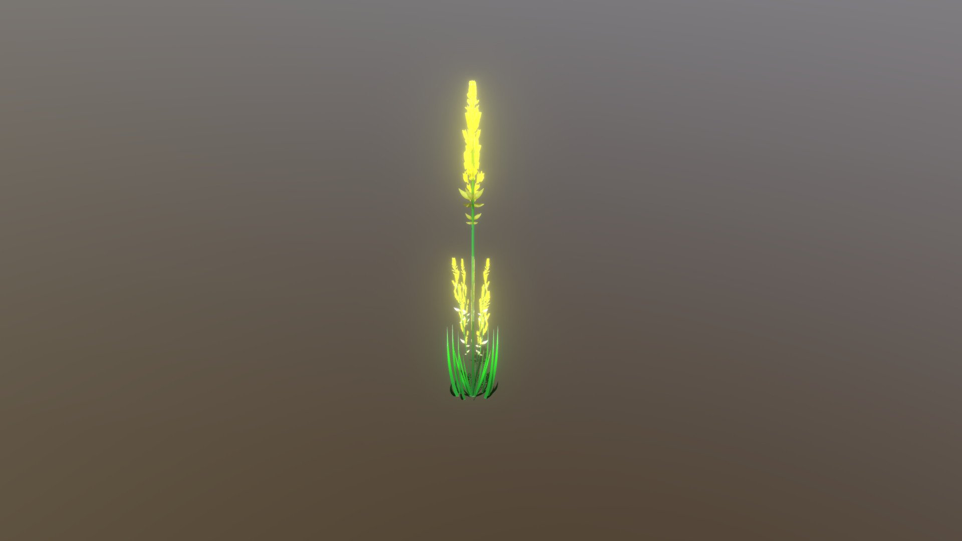 Low Poly Stylized Fountain Grass