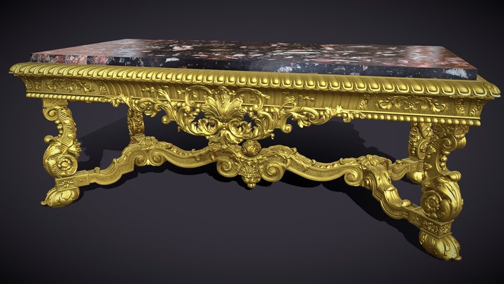 Baroque Table 3D Model
