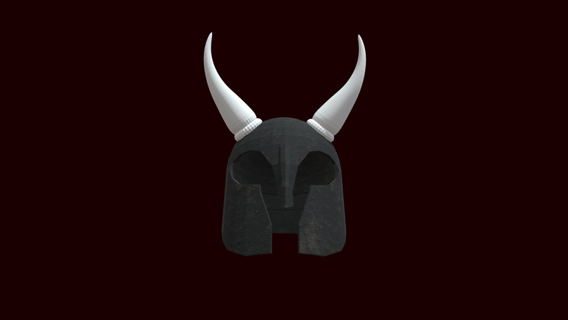 Iron Helmet with Horns - lowpoly