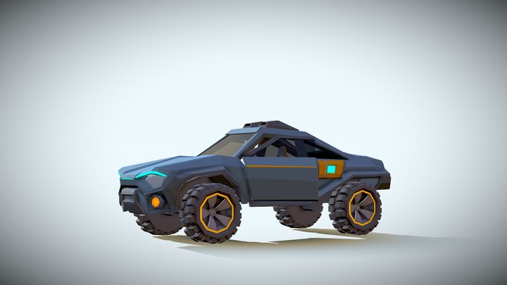 Low-poly cyberpunk SUV – Free 3D Model STL