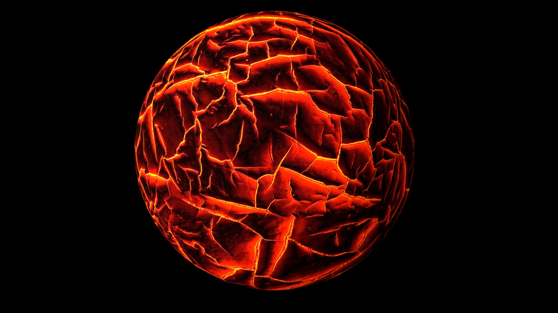 3D model Alien Lava Planet Moon - This is a 3D model of the Alien Lava Planet Moon. The 3D model is about a red and orange glowing pumpkin.