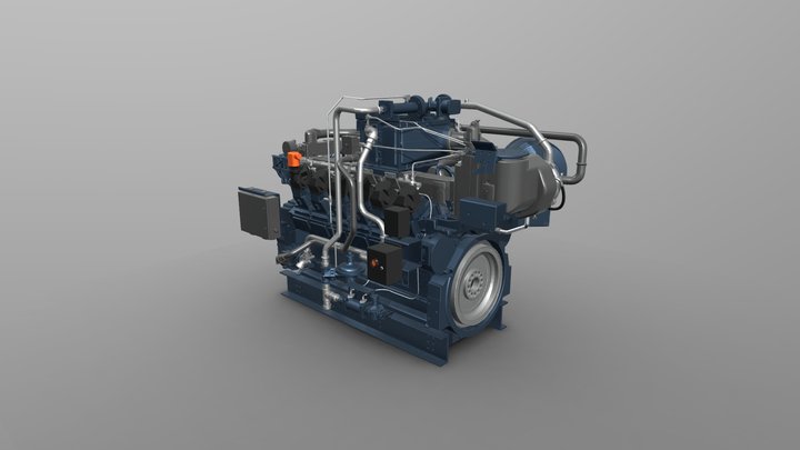 CAT G3512B Gas Petroleum Engine 3D Model