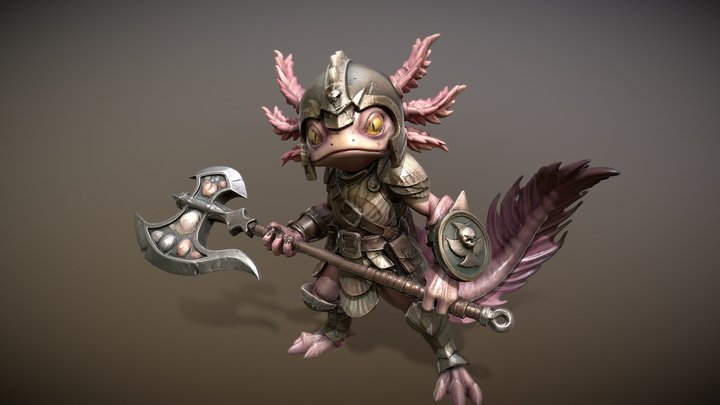 Axolotl Champion Axe 3D Model