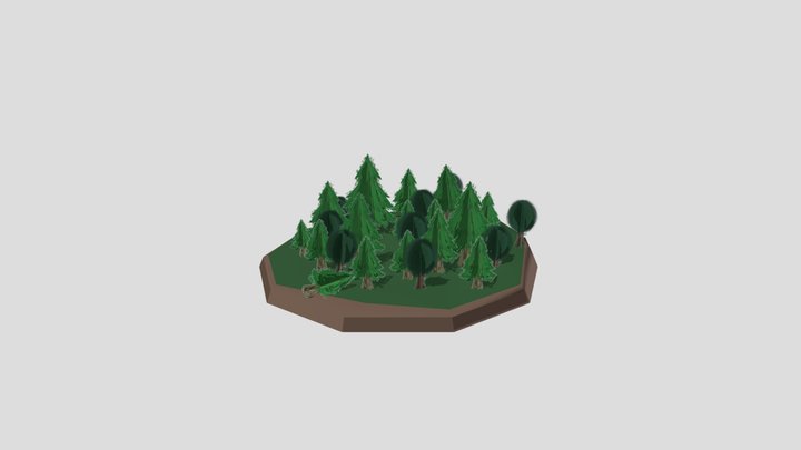 A forest with surprisingly flat trees 3D Model