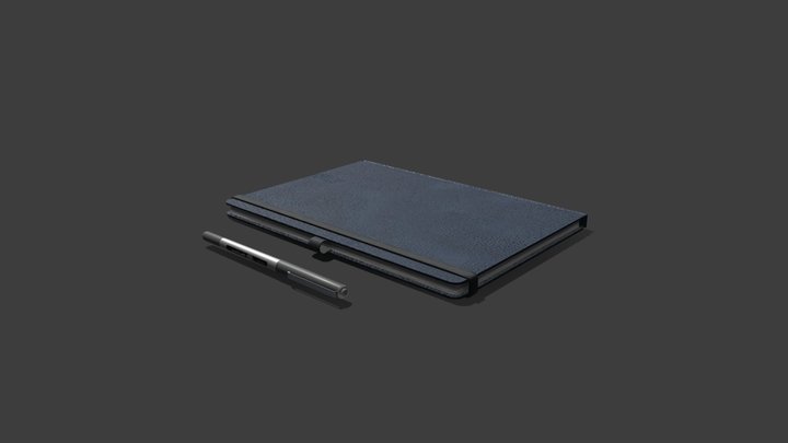 Notebook and Pen 3D Model