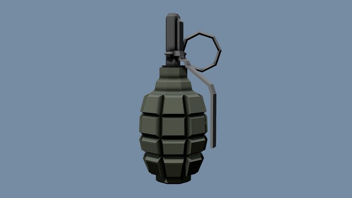 Low-Poly F1 Hand Grenade – Free 3D Model STL