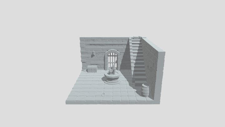 Crystal Altar in the Dungeon 3D Model
