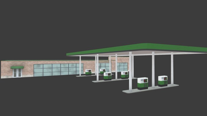 Gas Station 3D Model