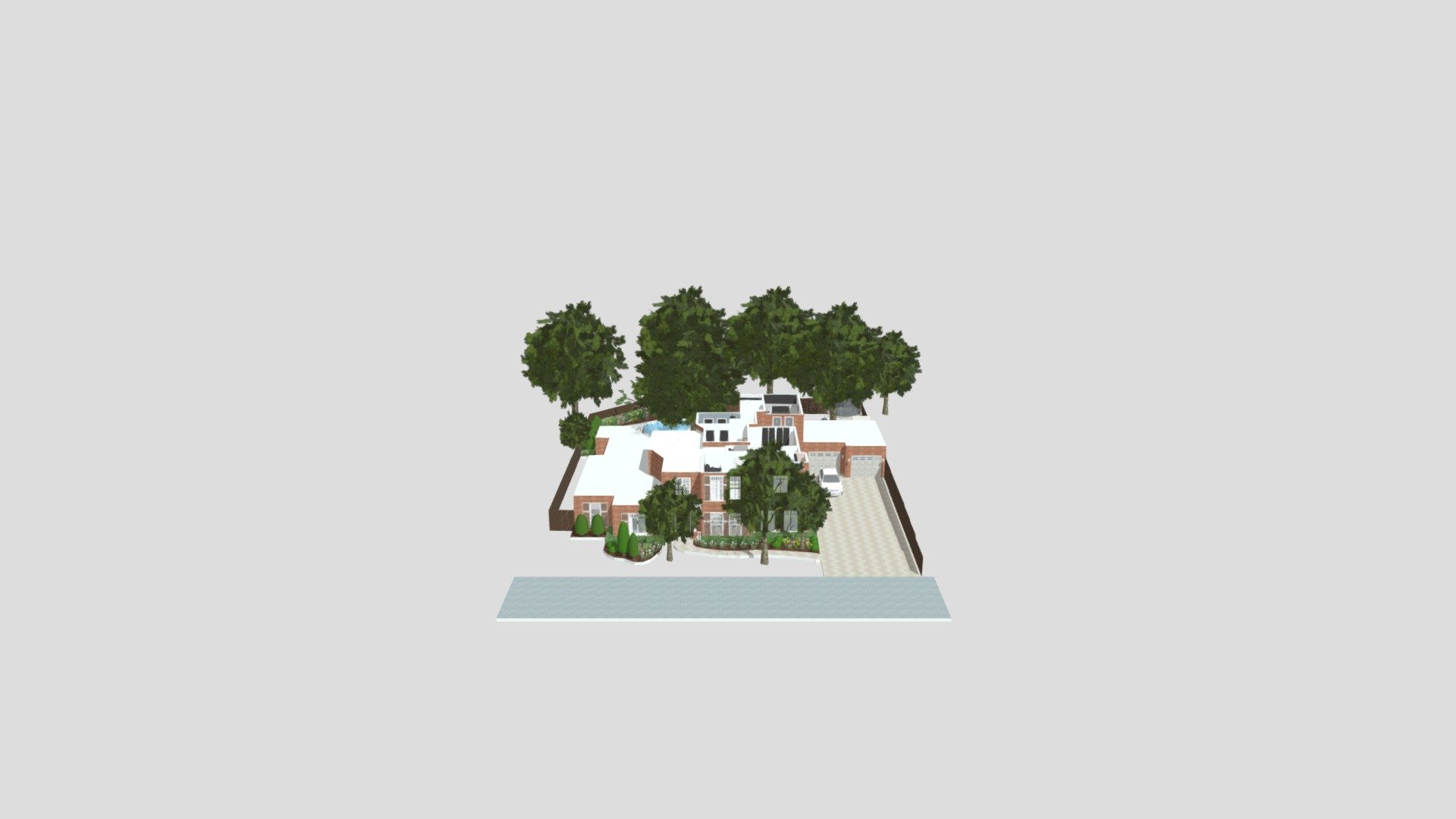 Trendy family house at christmas