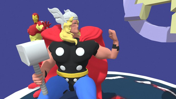 ironman,hulk and thor 3D Model