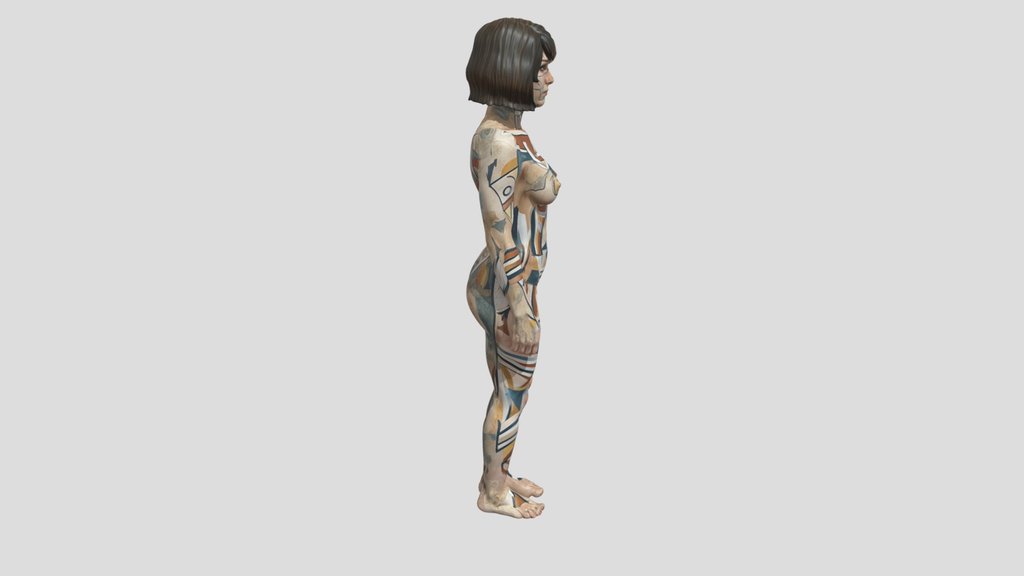 Abstract Body Art Model by Tripo