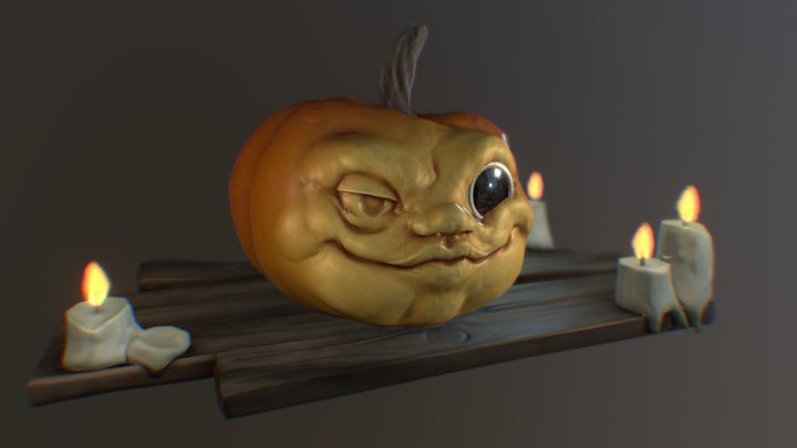 Monocle Carved Pumpkin 3D Model