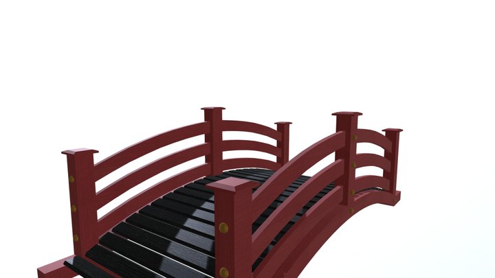 Japanese Garden Bridge 3D Model