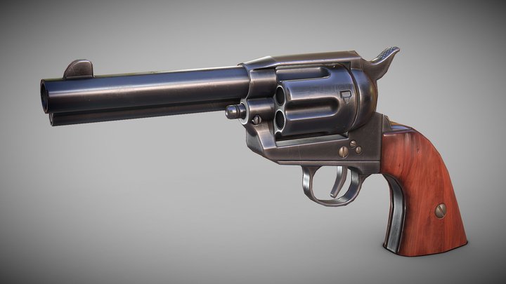 Colt 45 Peacemaker Revolver 3D Model