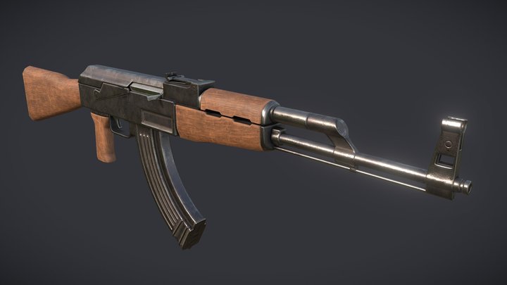AK-47  - Game Ready Assault Rifle Weapon 3D Model