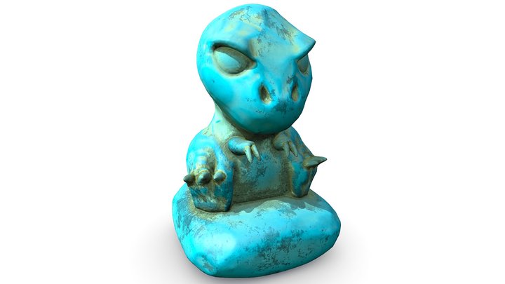 1HR Speed Sculpt - Tiny Dino Statue 3D Model