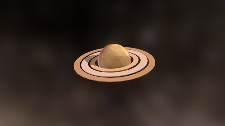 Low Poly Saturn 3D Model