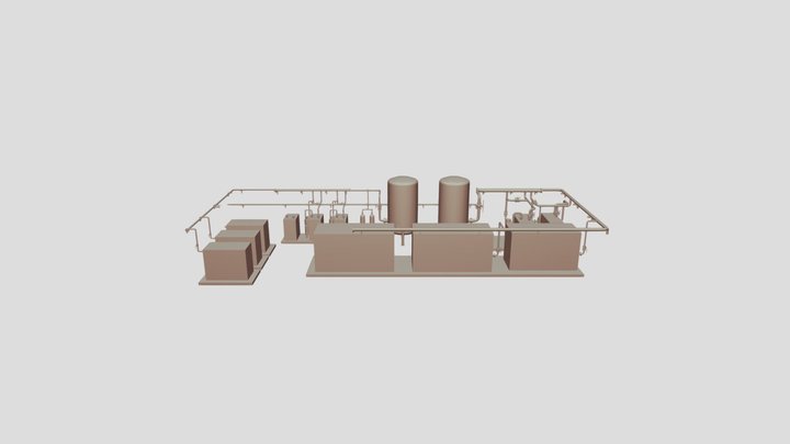 PIPING FOR AIR COMPRESSOR SYSTEM 2 3D Model