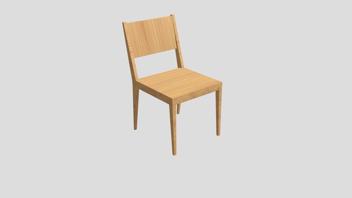 Wooden dining table chair 3D Model