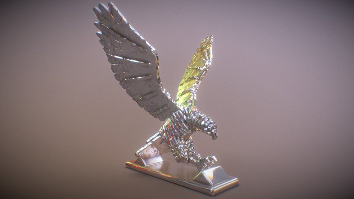 Sliced Hawk Desktoy 3D Model