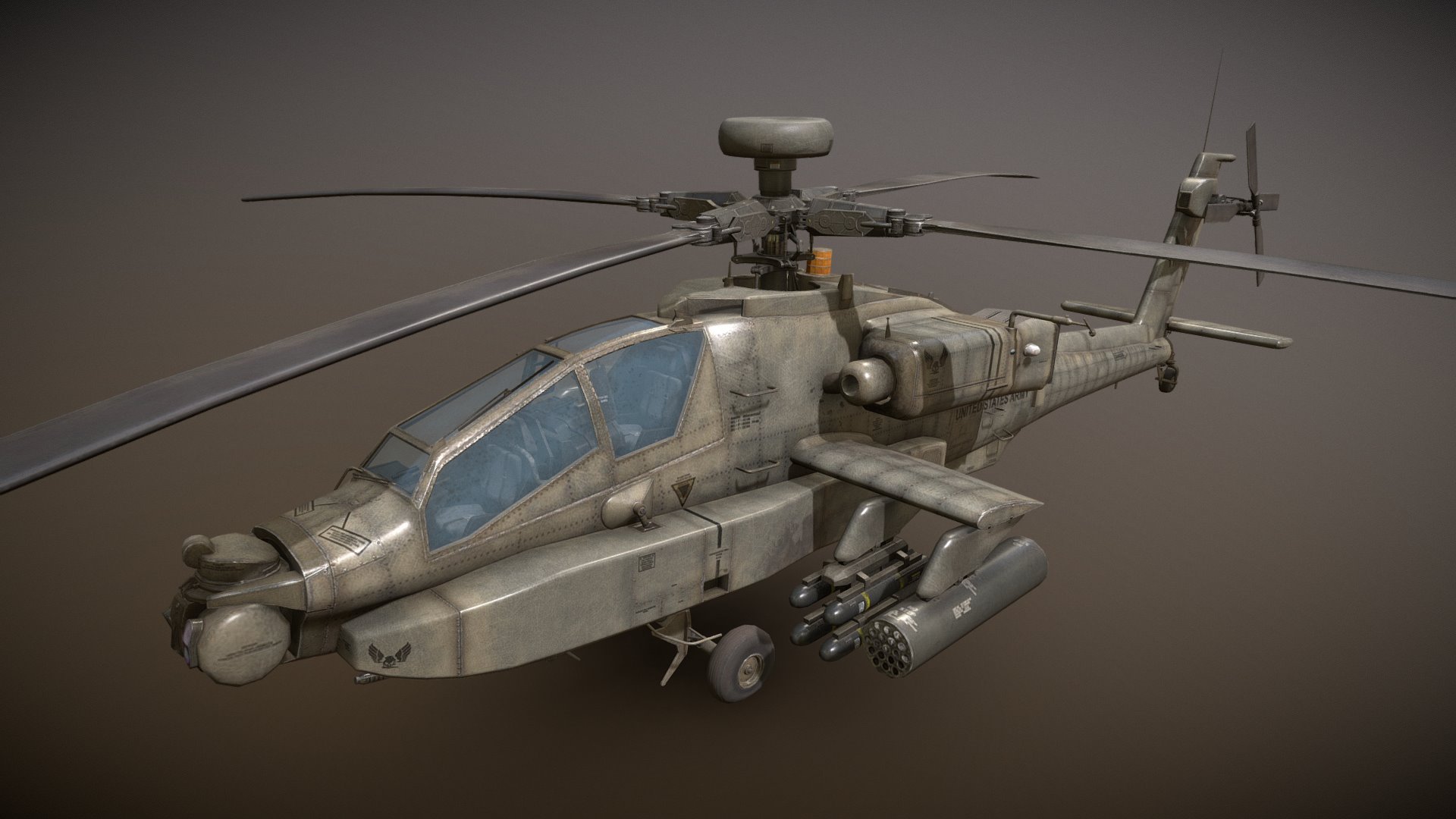 Ah 64d Apache Longbow Low Poly Buy Royalty Free 3d Model By