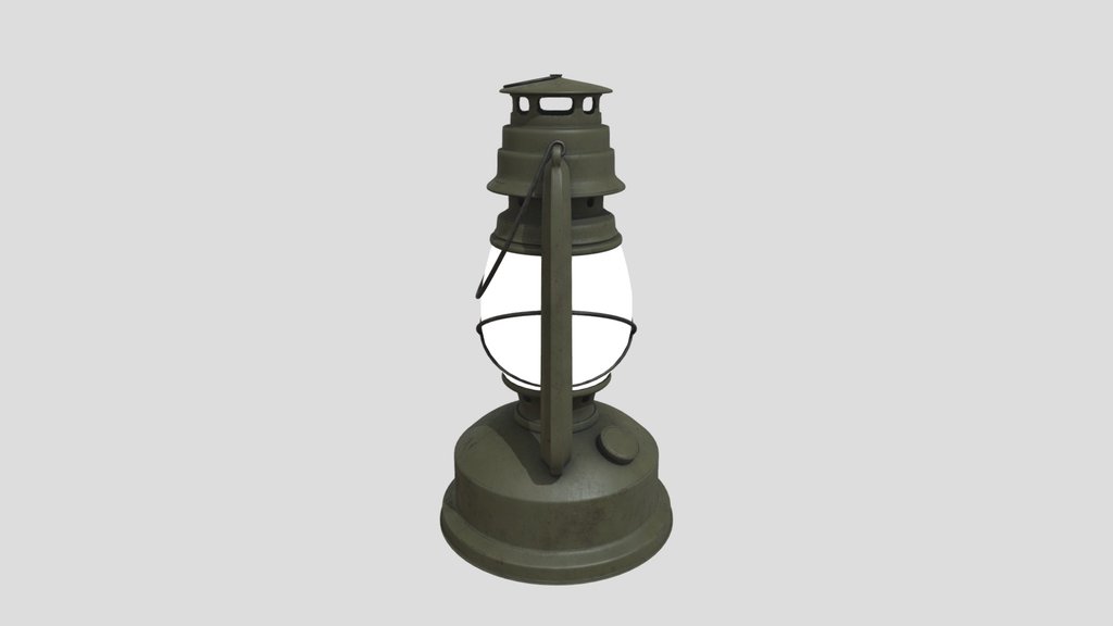 Vintage Oil Lantern Detailed 3d Model