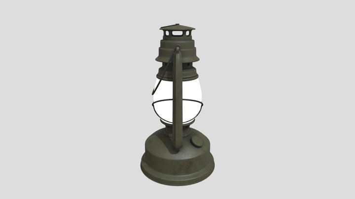 Vintage Oil Lantern Detailed 3d Model – Gratis 3D-model STL