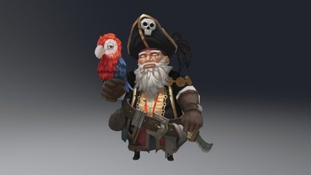Handpainted Character - Pirate 3D Model