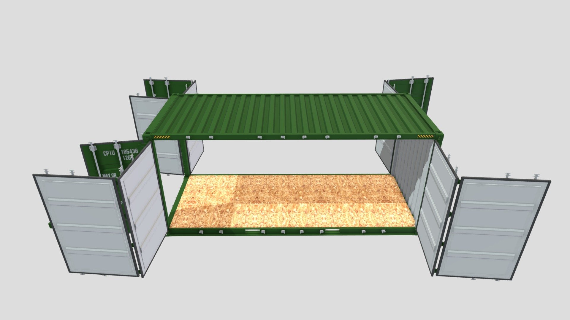 20ft Shipping Container Double Side Open - Buy Royalty Free 3D model by ...