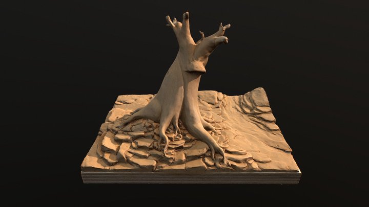 Stylized Dead Tree (sketch clay sculpture) 3D Model