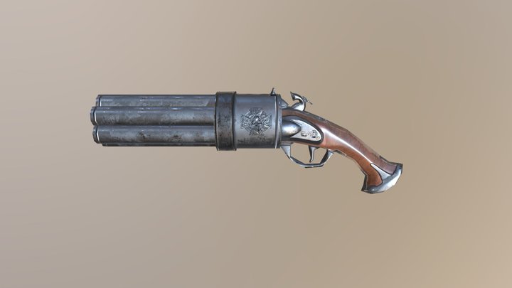 Warhammer Fantasy Empire Repeater Pistol 3D Model